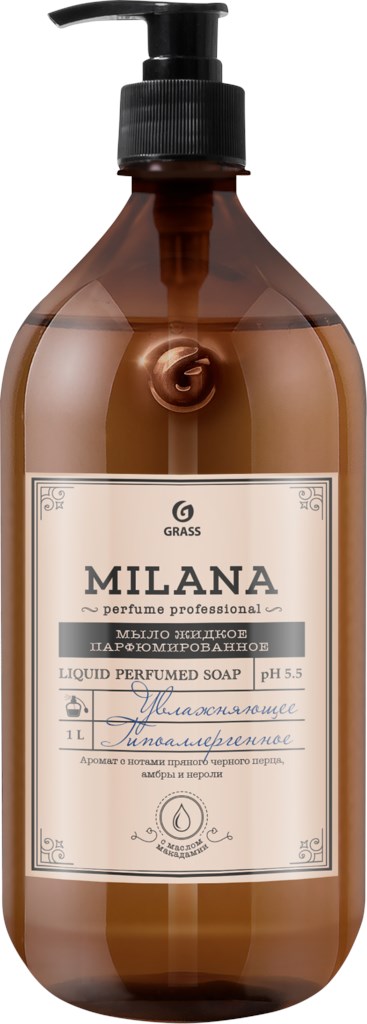 Мыло жидкое 1л MILANA  Perfume Professional Grass /6