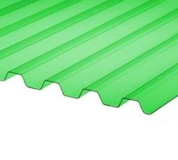 Профилированный поликарбонат зеленый прозрачный 0,8 мм 1,05х2 м трапеция